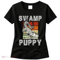 Swamp Puppy Cute Funny Sarcastic Alligator Crocodile Women's T-Shirt thumb 0