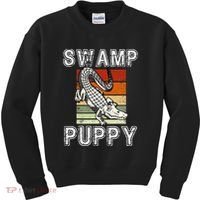 Swamp Puppy Cute Funny Sarcastic Alligator Crocodile Kids Sweatshirt thumb 0