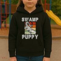 Swamp Puppy Cute Funny Sarcastic Alligator Crocodile Kids Hoodie thumb 3