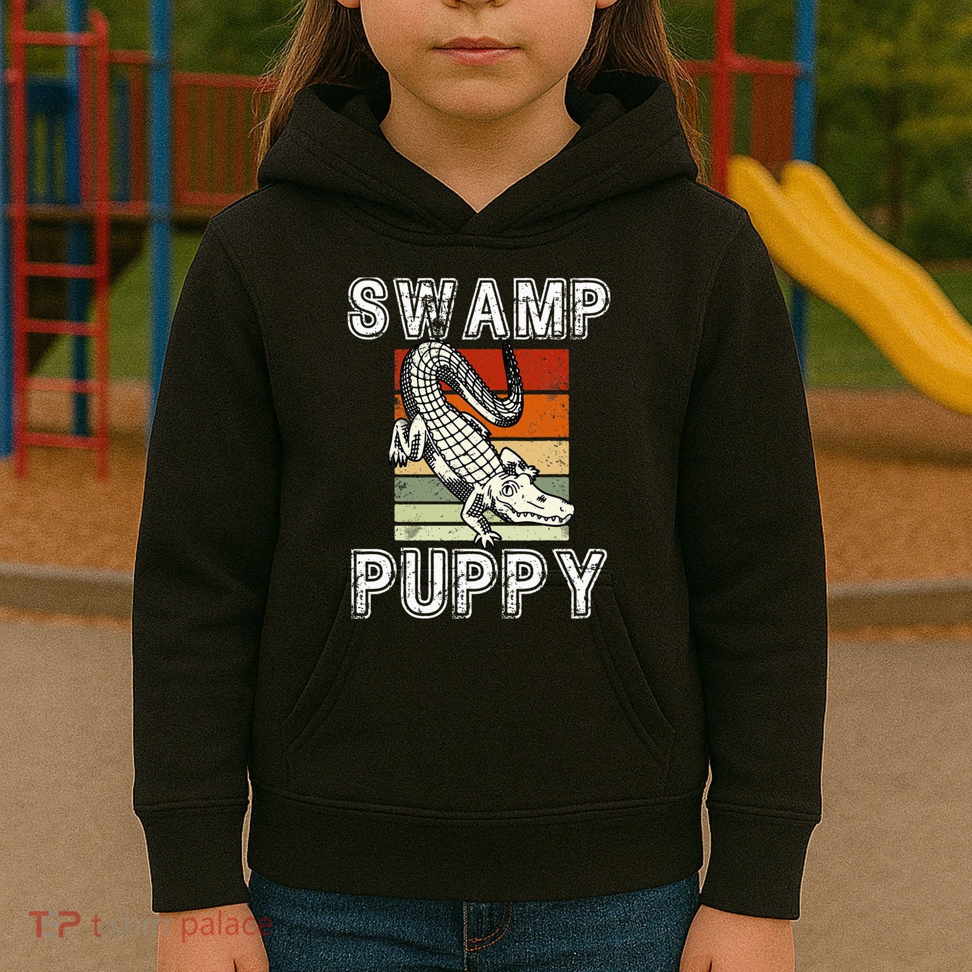 Swamp Puppy Cute Funny Sarcastic Alligator Crocodile Kids Hoodie