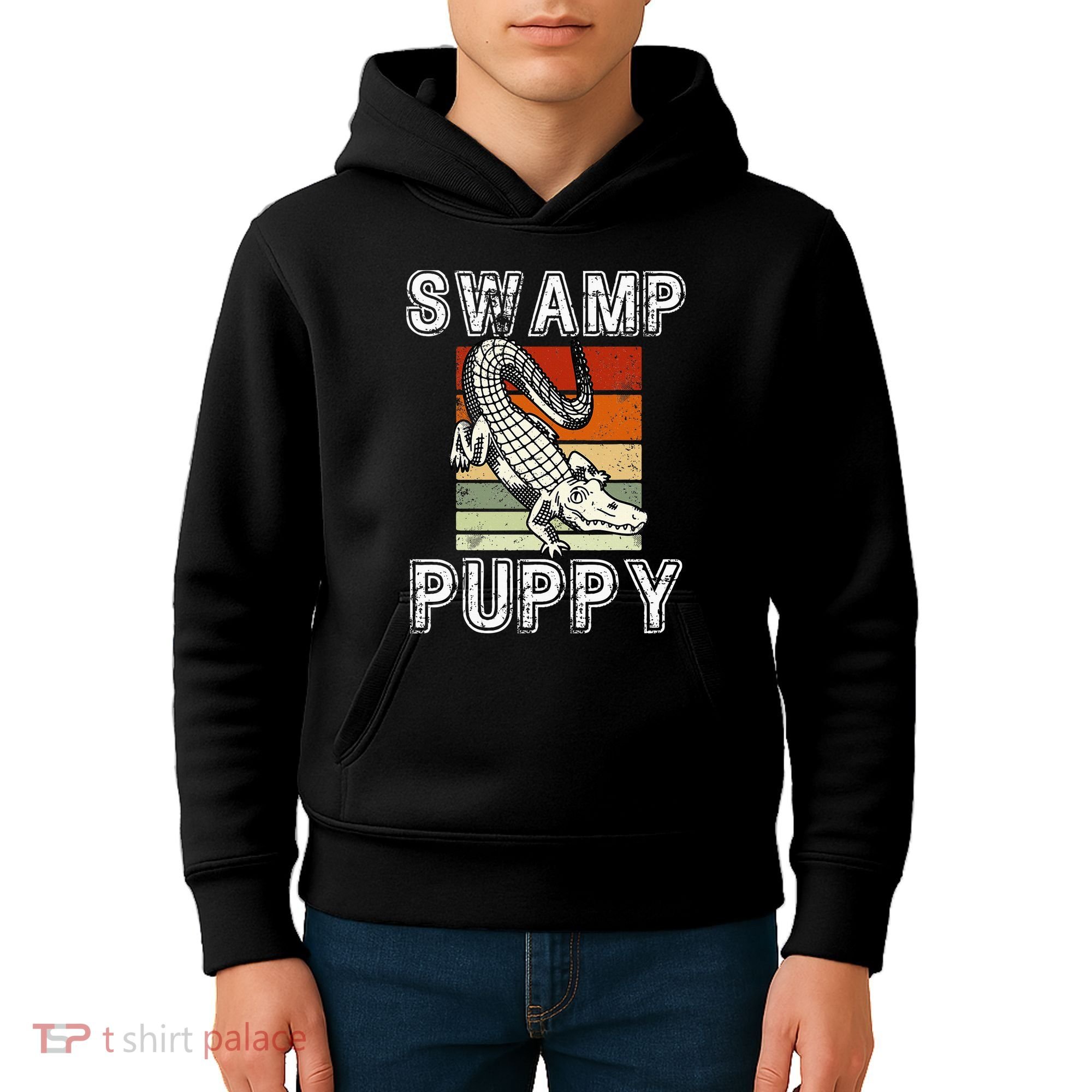 Swamp Puppy Cute Funny Sarcastic Alligator Crocodile Kids Hoodie