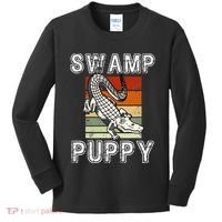 Swamp Puppy Cute Funny Sarcastic Alligator Crocodile Kids Long Sleeve Shirt thumb 0