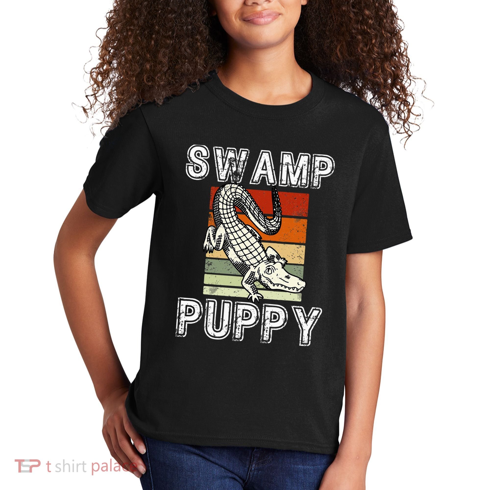Swamp Puppy Cute Funny Sarcastic Alligator Crocodile Kids T-Shirt