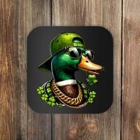 Saint Patricks Call Me Lucky Mallard Duck St Patricks Day Coaster thumb 0