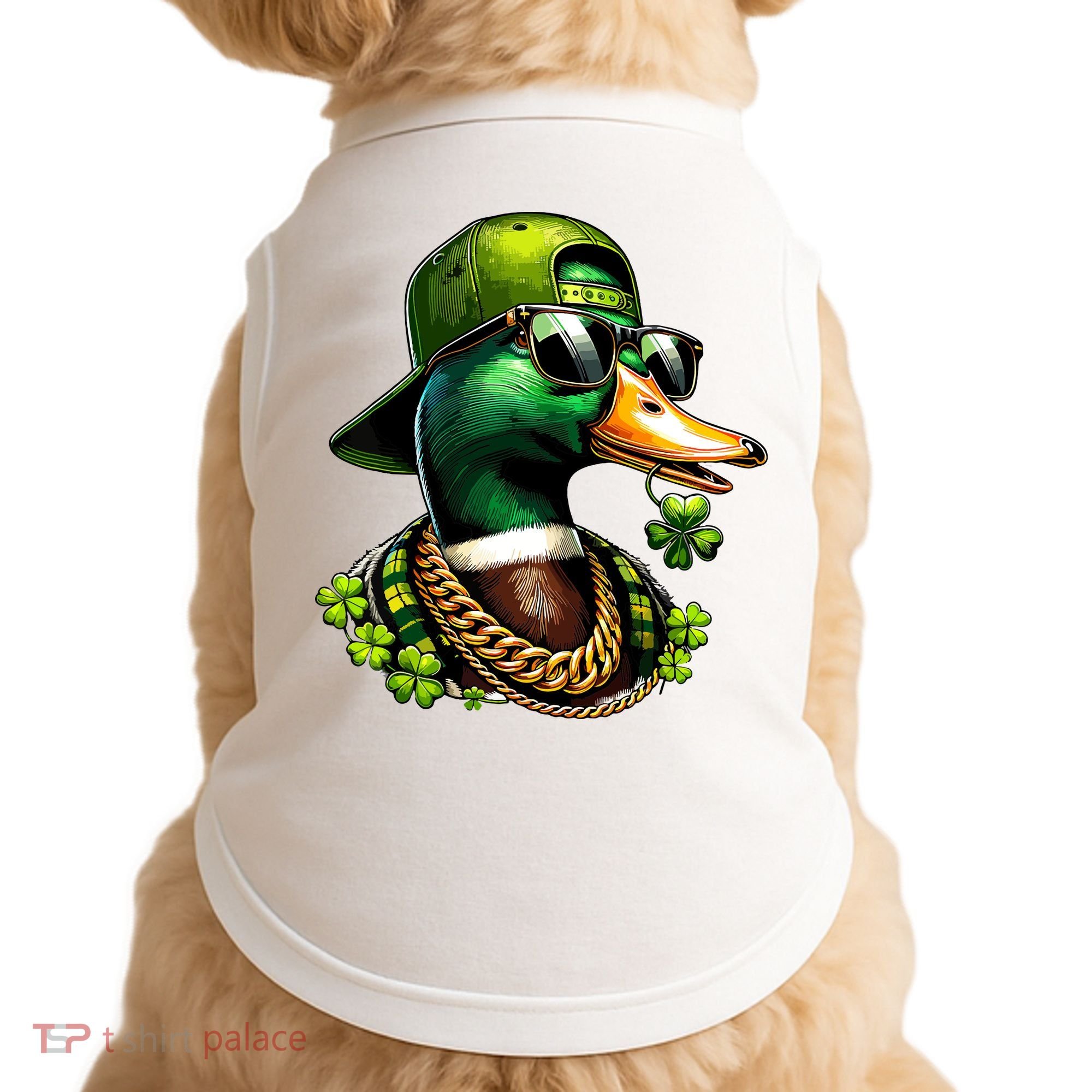 Saint Patricks Call Me Lucky Mallard Duck St Patricks Day Doggie Tank