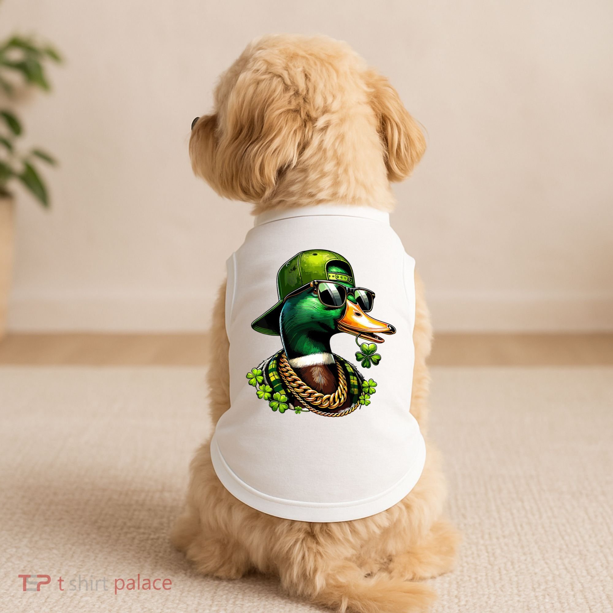 Saint Patricks Call Me Lucky Mallard Duck St Patricks Day Doggie Tank