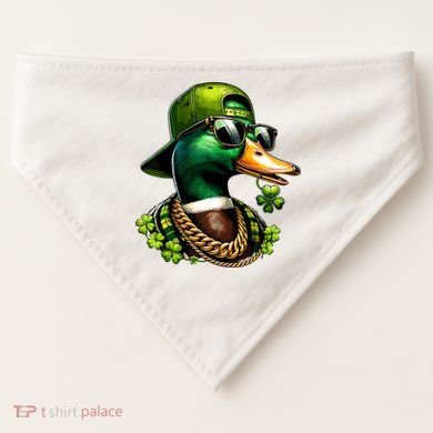 Saint Patricks Call Me Lucky Mallard Duck St Patricks Day USA-Made Doggie Bandana