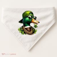 Saint Patricks Call Me Lucky Mallard Duck St Patricks Day USA-Made Doggie Bandana thumb 0