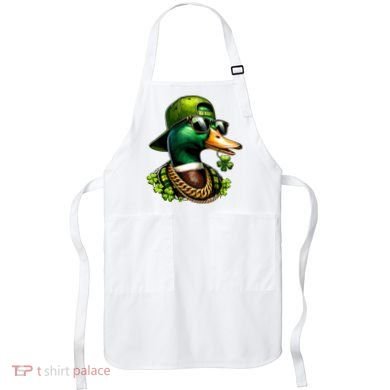 Saint Patricks Call Me Lucky Mallard Duck St Patricks Day Apron