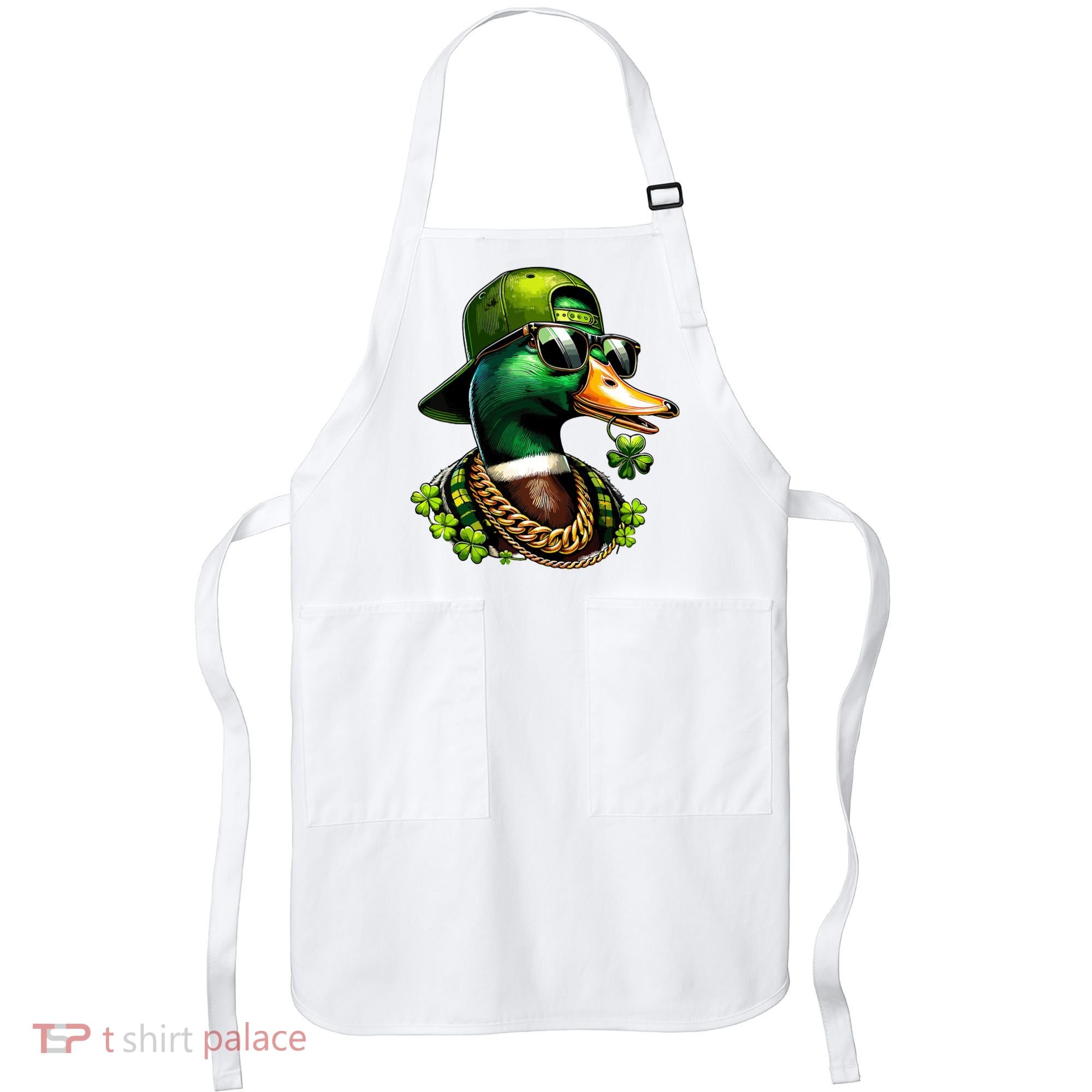 Saint Patricks Call Me Lucky Mallard Duck St Patricks Day Apron