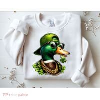 Saint Patricks Call Me Lucky Mallard Duck St Patricks Day Sweatshirt thumb 2