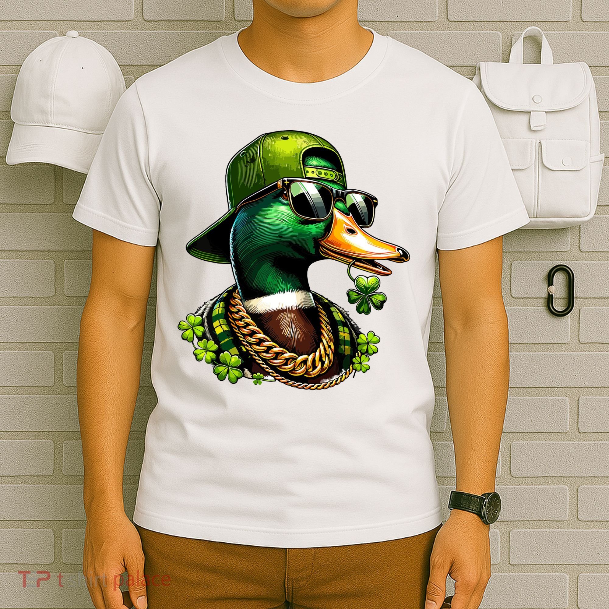 Saint Patricks Call Me Lucky Mallard Duck St Patricks Day T-Shirt