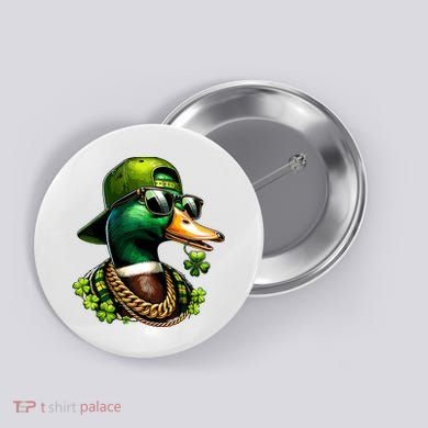 Saint Patricks Call Me Lucky Mallard Duck St Patricks Day Button