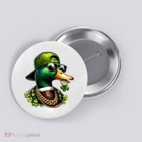Saint Patricks Call Me Lucky Mallard Duck St Patricks Day Button thumb 0