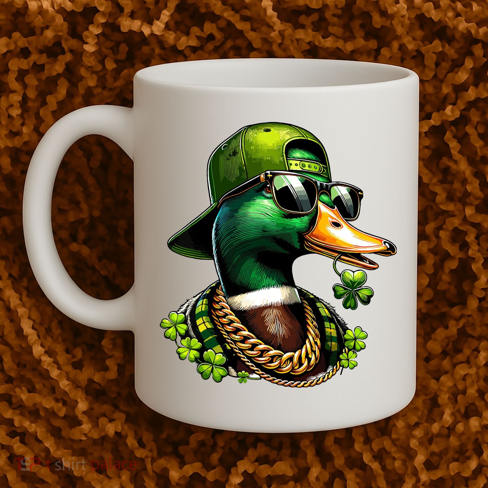 Saint Patricks Call Me Lucky Mallard Duck St Patricks Day Coffee Mug