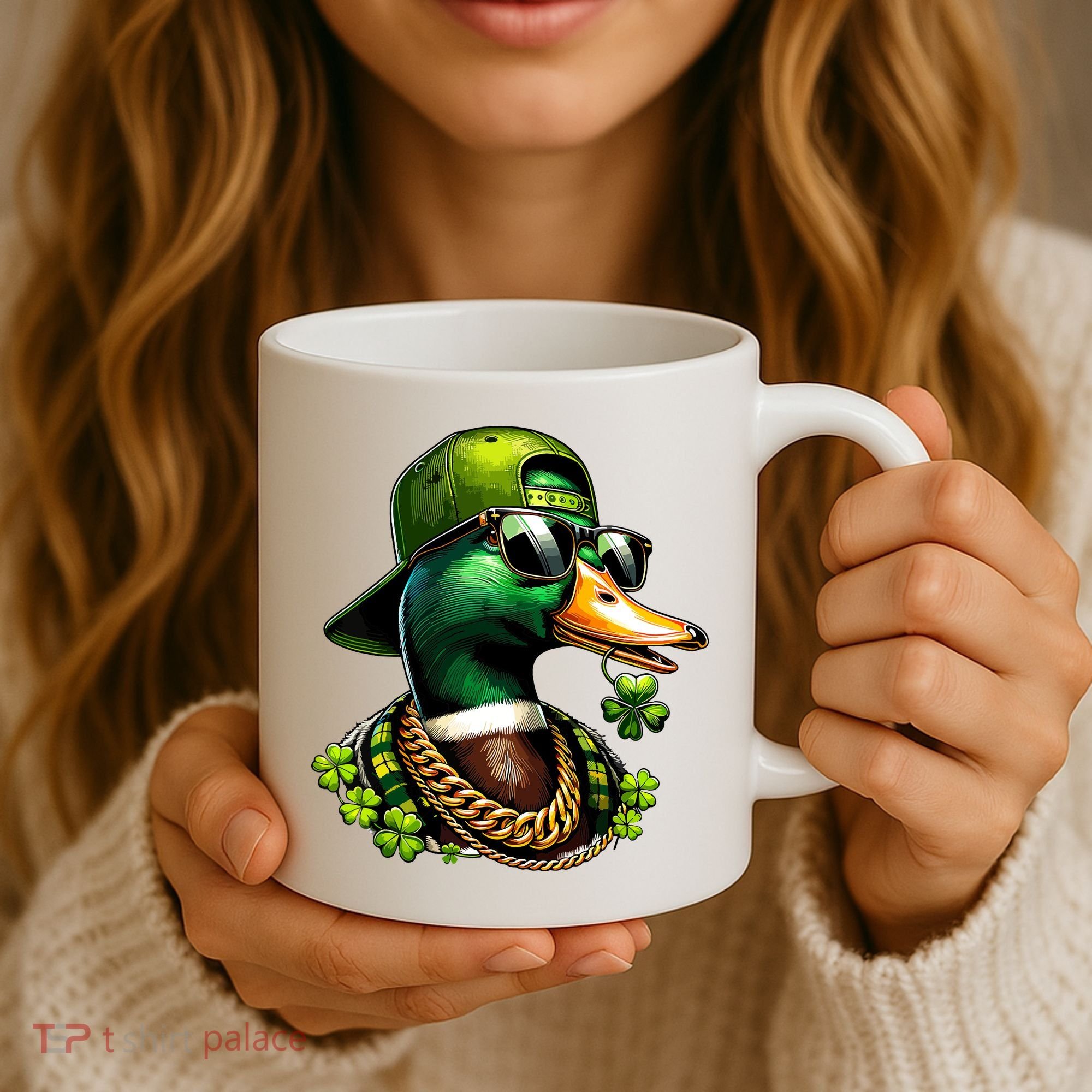 Saint Patricks Call Me Lucky Mallard Duck St Patricks Day Coffee Mug