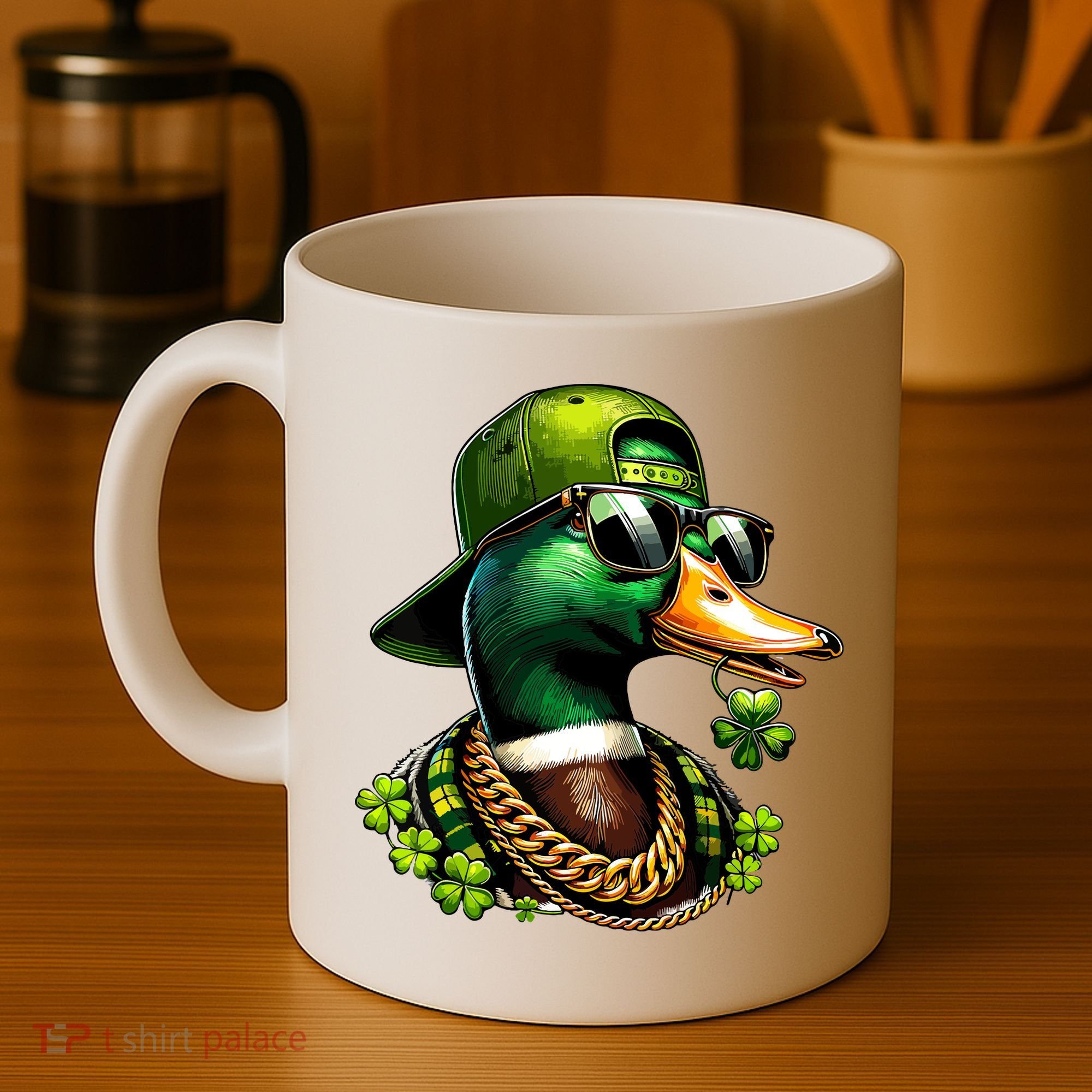 Saint Patricks Call Me Lucky Mallard Duck St Patricks Day Coffee Mug