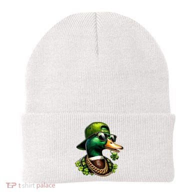Saint Patricks Call Me Lucky Mallard Duck St Patricks Day Beanie