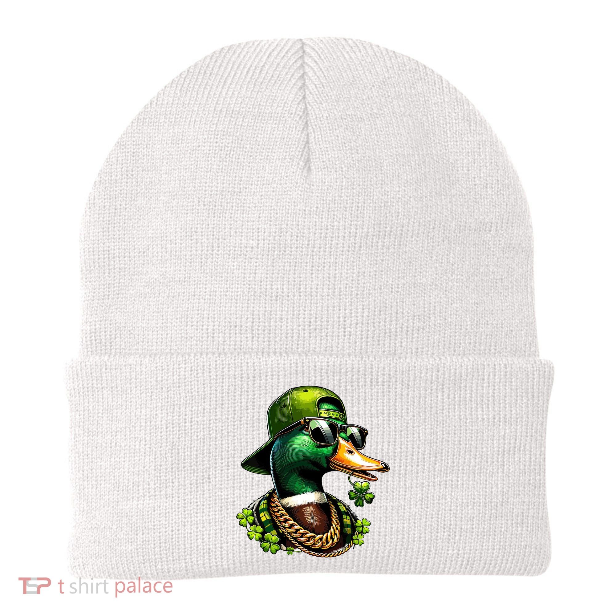 Saint Patricks Call Me Lucky Mallard Duck St Patricks Day Beanie
