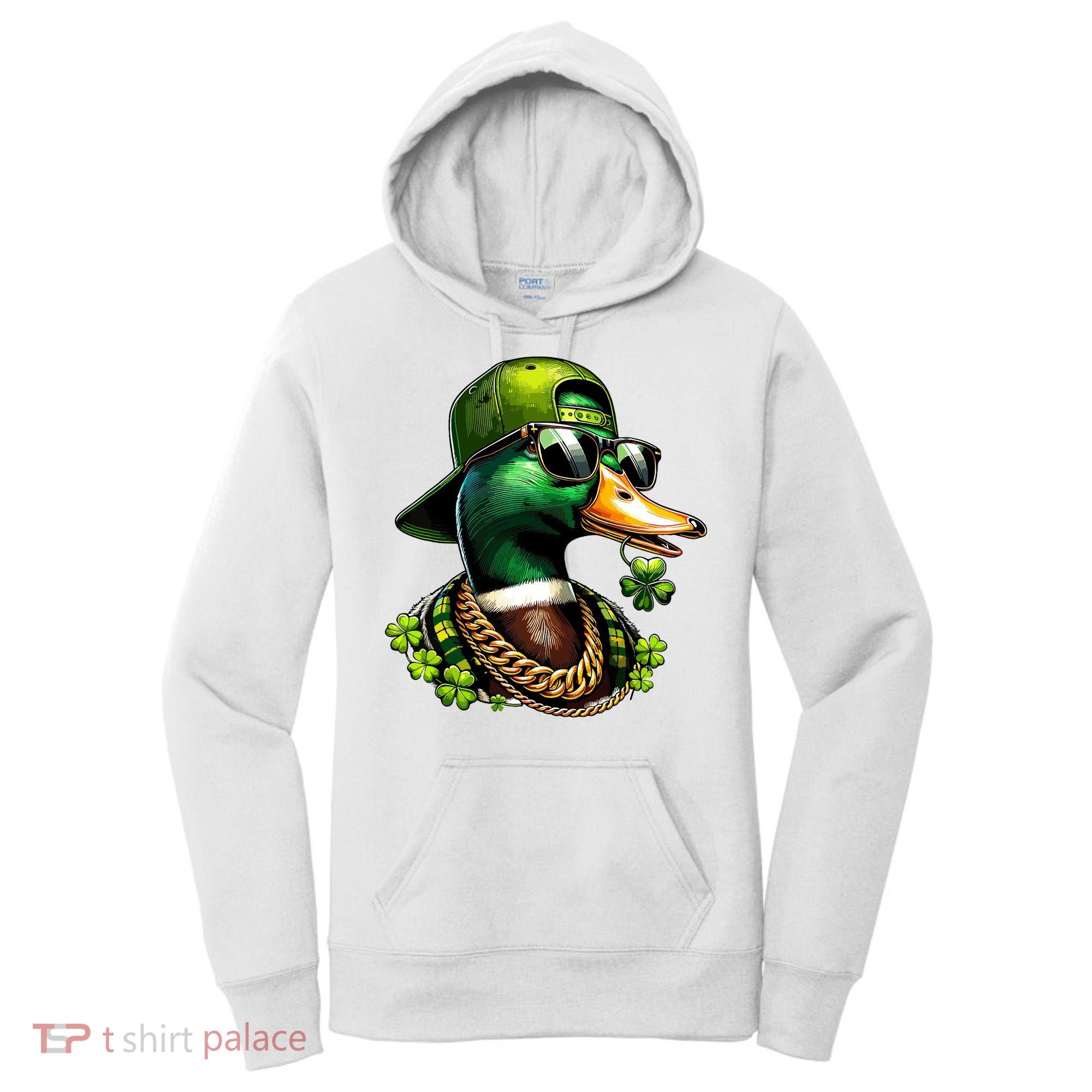 Saint Patricks Call Me Lucky Mallard Duck St Patricks Day Women's Hoodie