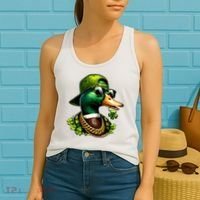 Saint Patricks Call Me Lucky Mallard Duck St Patricks Day Women's Tank Top thumb 2