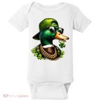 Saint Patricks Call Me Lucky Mallard Duck St Patricks Day Baby Bodysuit thumb 0