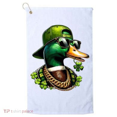 Saint Patricks Call Me Lucky Mallard Duck St Patricks Day Golf Towel
