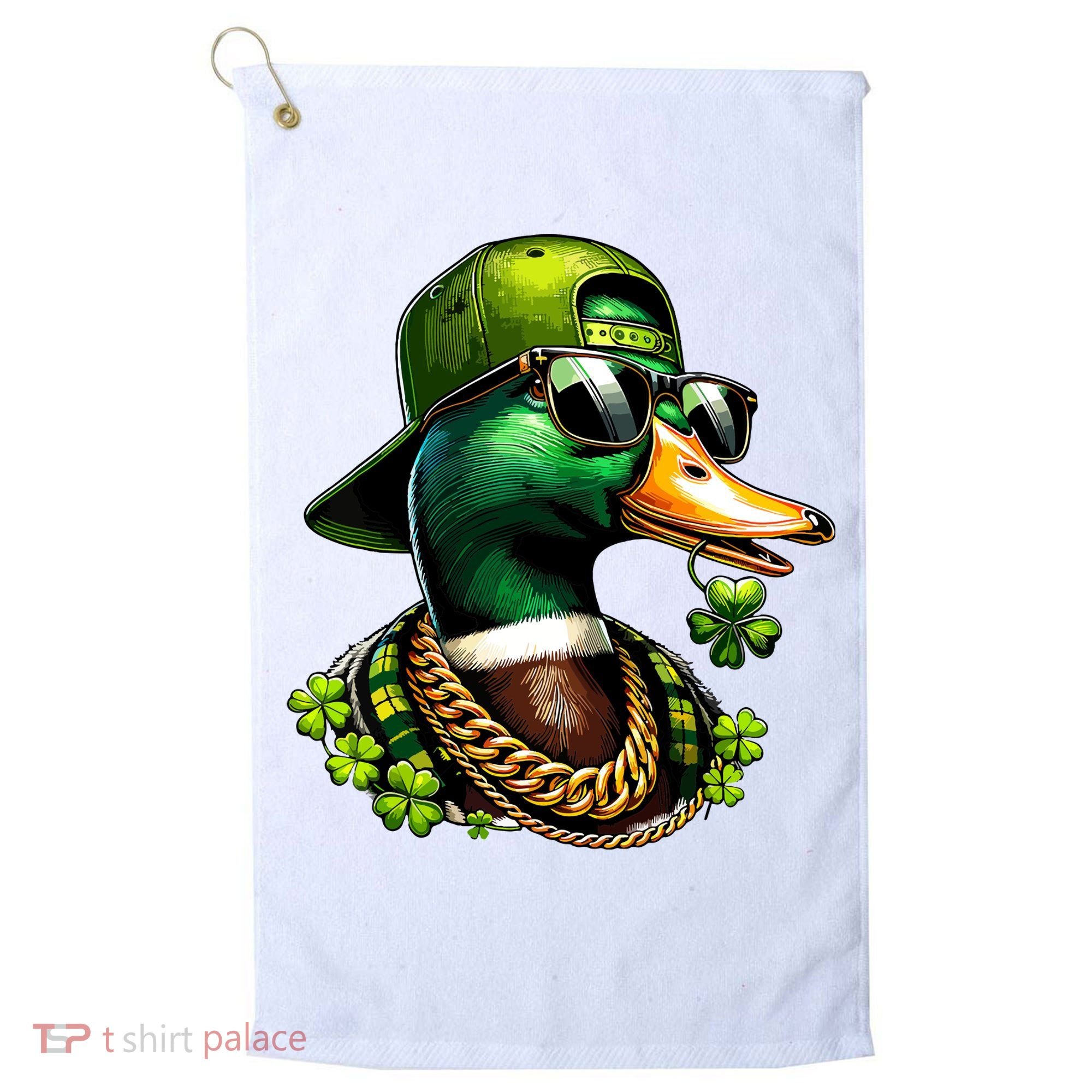 Saint Patricks Call Me Lucky Mallard Duck St Patricks Day Golf Towel