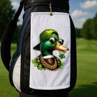Saint Patricks Call Me Lucky Mallard Duck St Patricks Day Golf Towel thumb 2