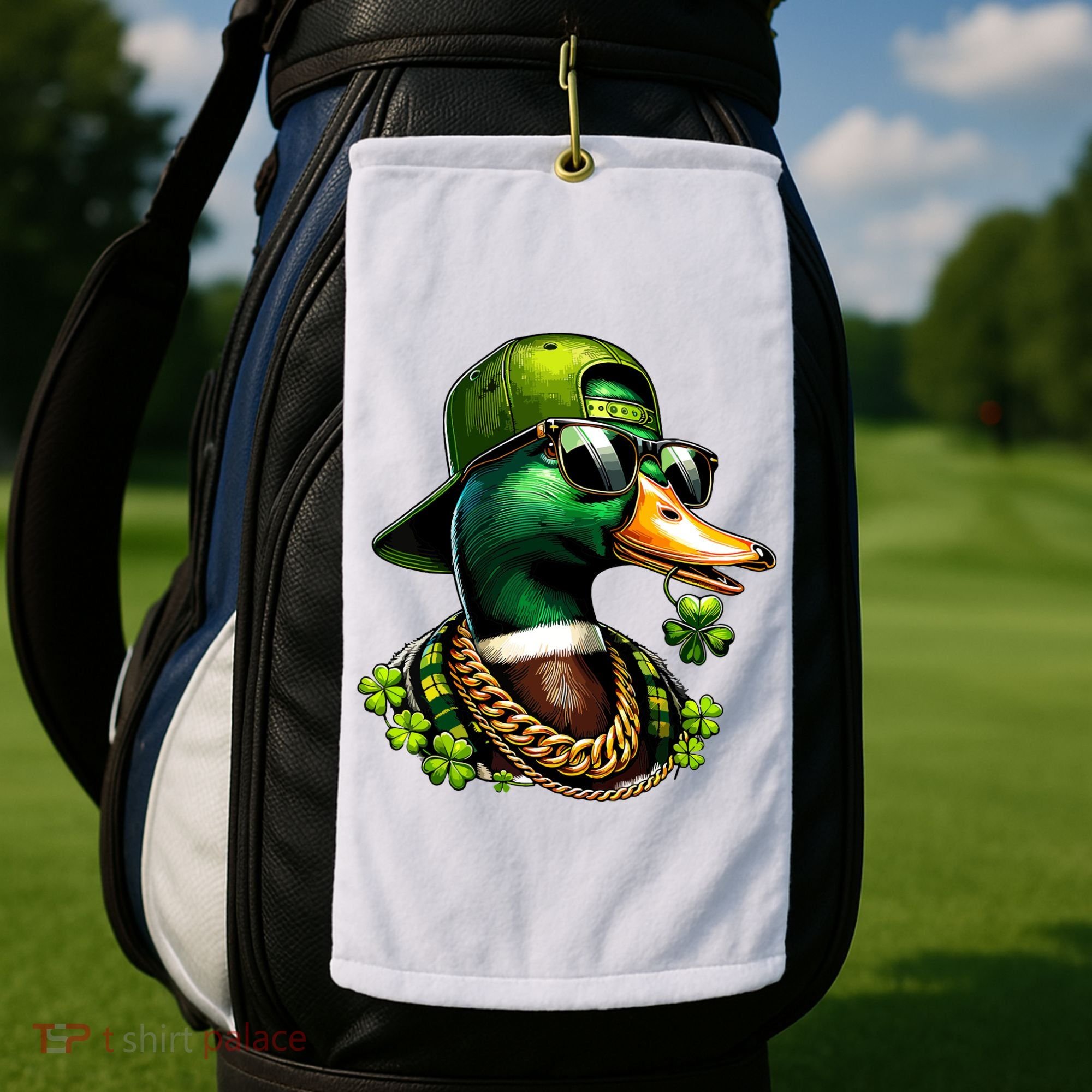 Saint Patricks Call Me Lucky Mallard Duck St Patricks Day Golf Towel
