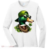 Saint Patricks Call Me Lucky Mallard Duck St Patricks Day Women's Long Sleeve Shirt thumb 0