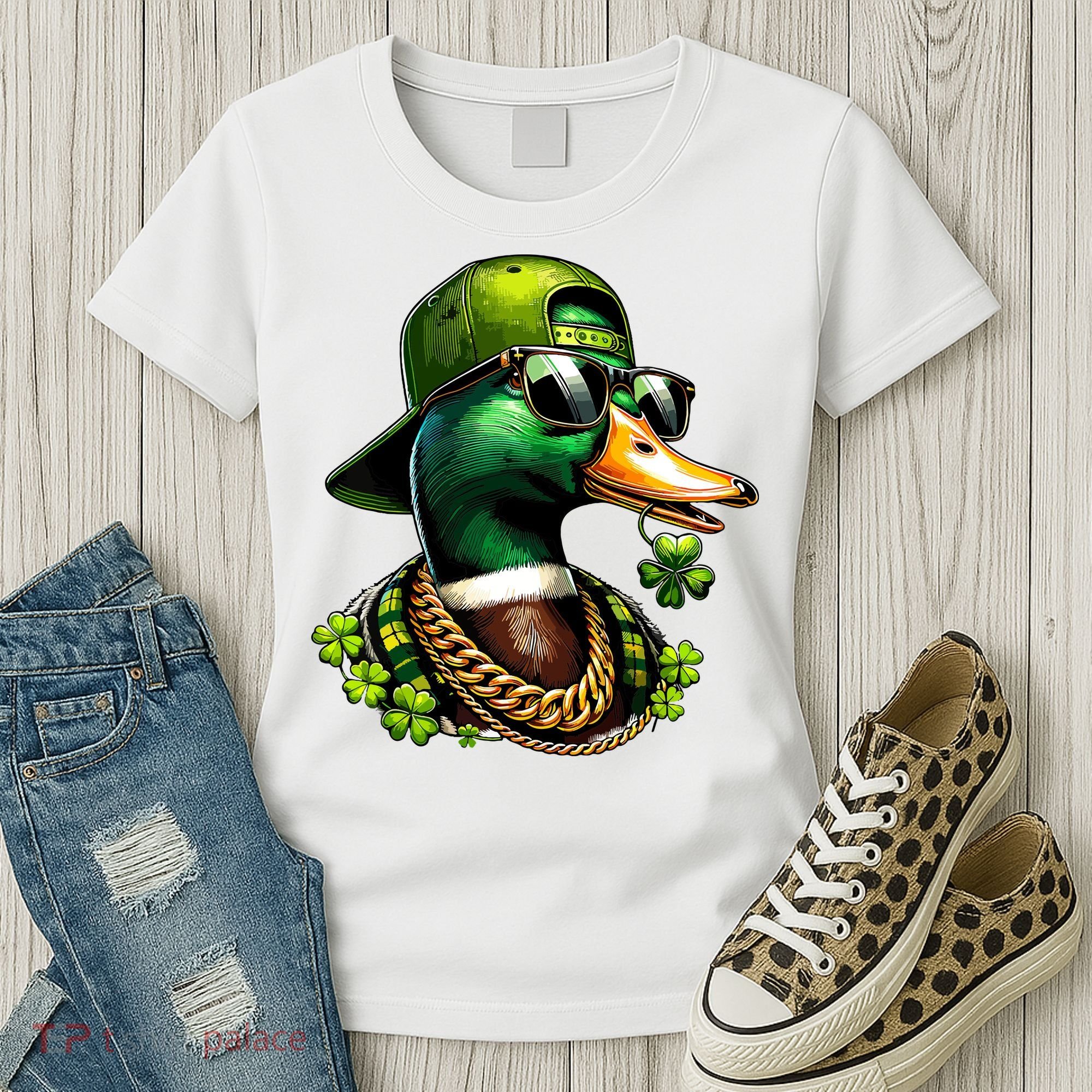 Saint Patricks Call Me Lucky Mallard Duck St Patricks Day Women's T-Shirt