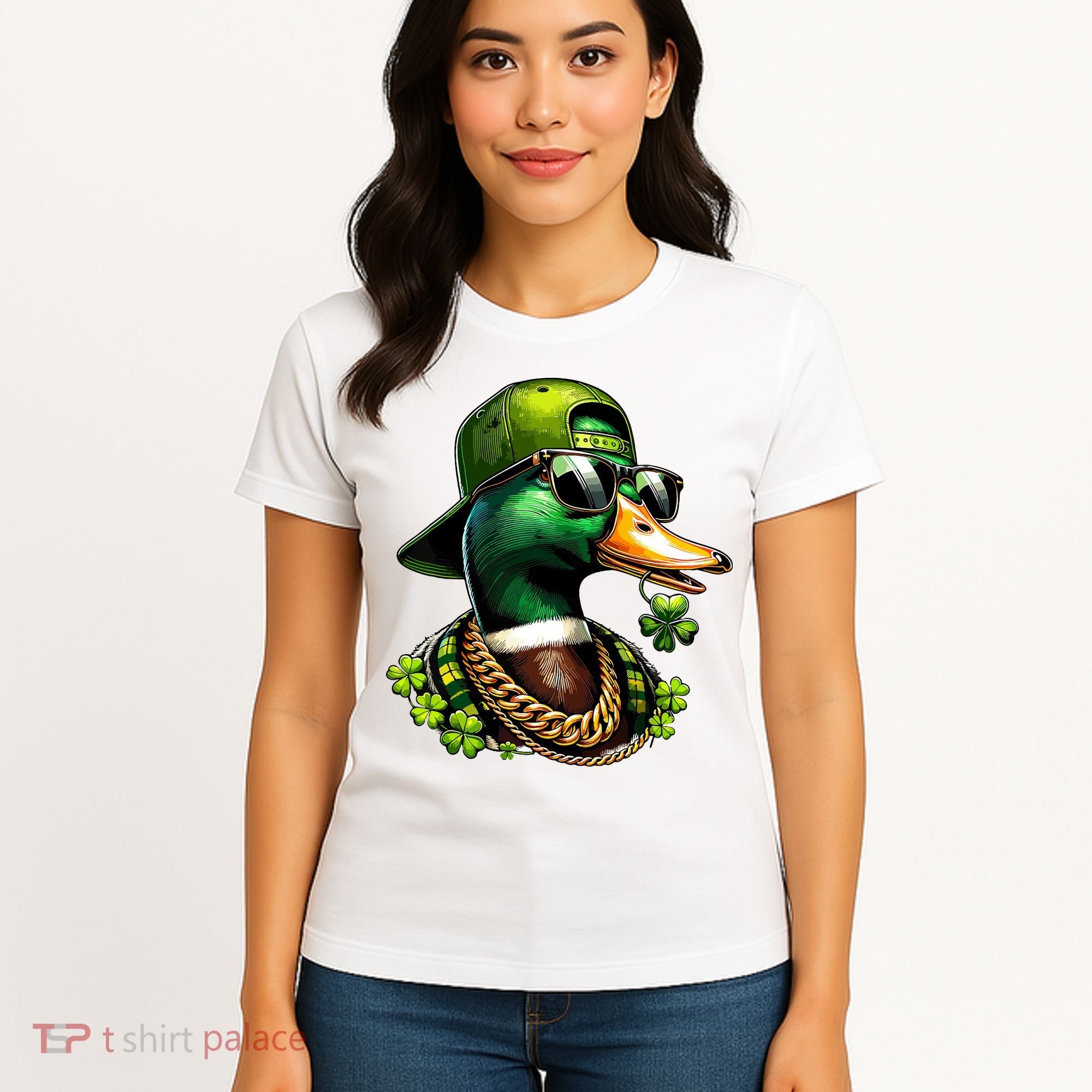Saint Patricks Call Me Lucky Mallard Duck St Patricks Day Women's T-Shirt
