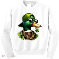 Saint Patricks Call Me Lucky Mallard Duck St Patricks Day Kids Sweatshirt thumb 0