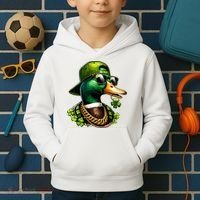 Saint Patricks Call Me Lucky Mallard Duck St Patricks Day Kids Hoodie thumb 2