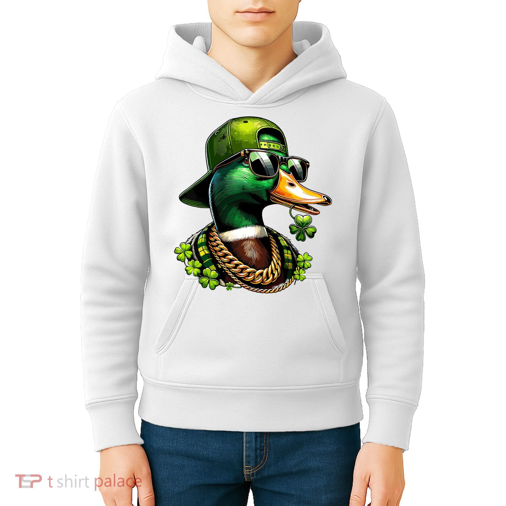Saint Patricks Call Me Lucky Mallard Duck St Patricks Day Kids Hoodie
