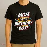Superhero Party Comics Birthday Mom Of Birthday Boy T-Shirt thumb 3