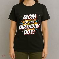 Superhero Party Comics Birthday Mom Of Birthday Boy T-Shirt thumb 4
