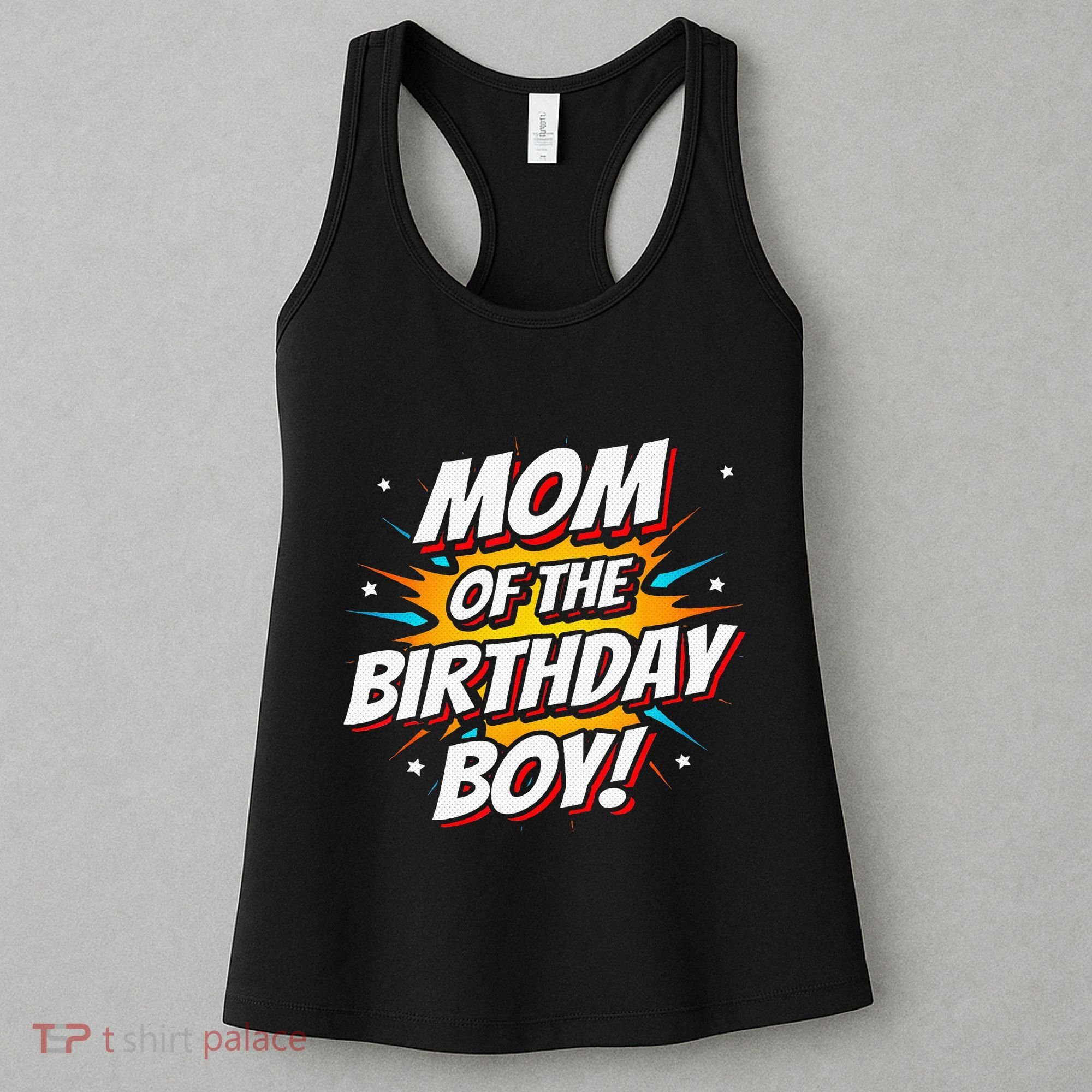 Superhero Party Comics Birthday Mom Of Birthday Boy Women's Tank Top