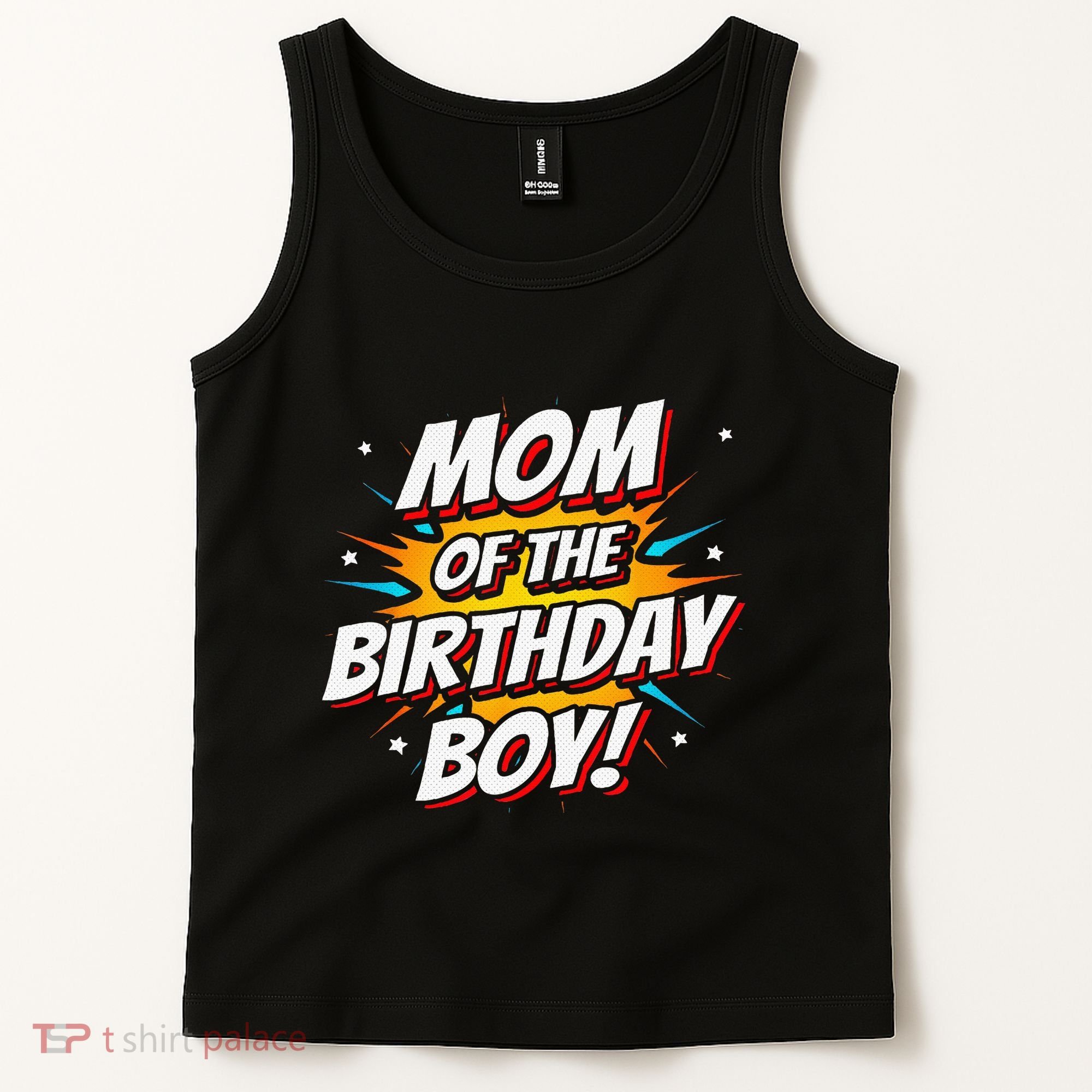 Superhero Party Comics Birthday Mom Of Birthday Boy Tank Top
