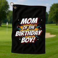 Superhero Party Comics Birthday Mom Of Birthday Boy Golf Towel thumb 1