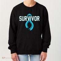 Survivor Prostate Cancer Awareness Blue Ribbon Graphic Gift Women's Sweatshirt thumb 0