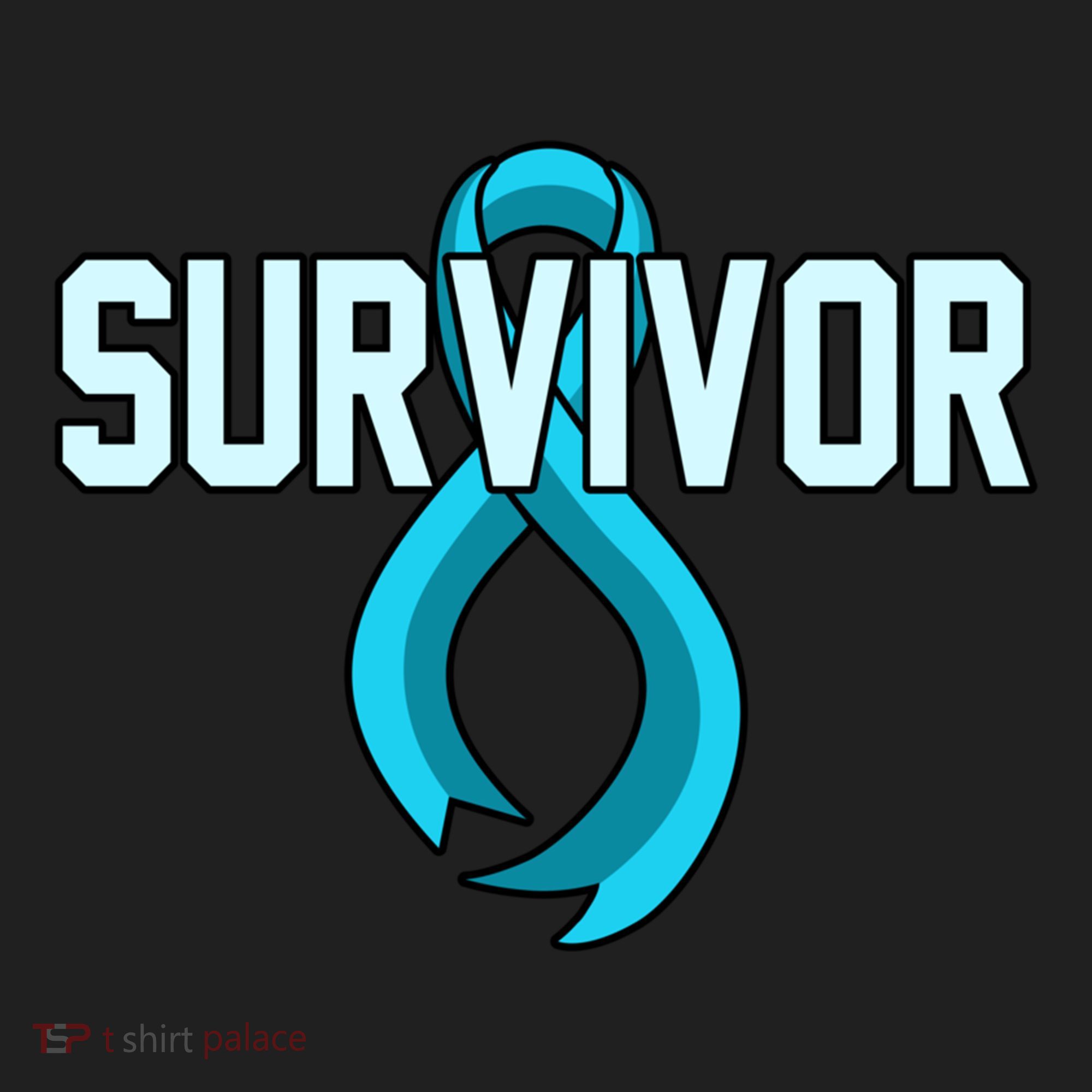 Survivor Prostate Cancer Awareness Blue Ribbon Graphic Gift Beanie