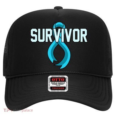 Survivor Prostate Cancer Awareness Blue Ribbon Graphic Gift Hat