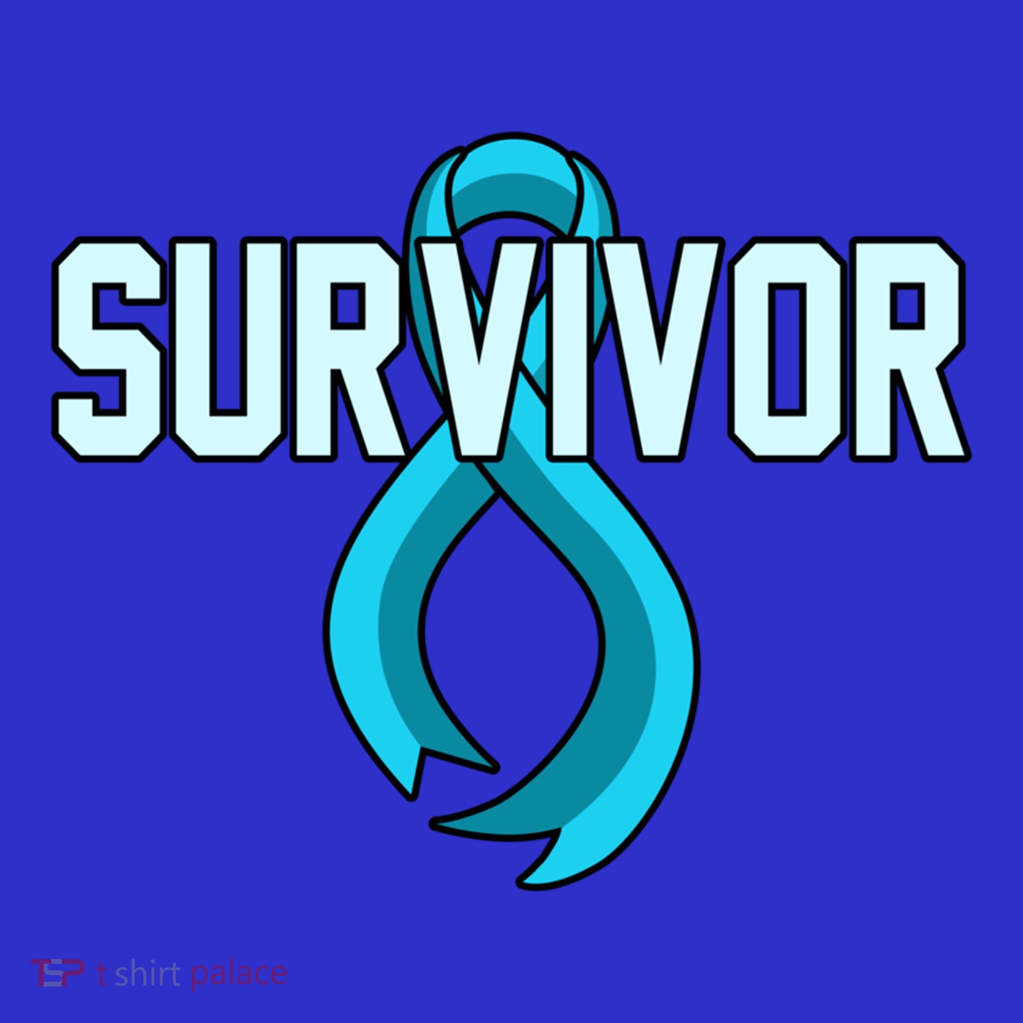 Survivor Prostate Cancer Awareness Blue Ribbon Graphic Gift Visor