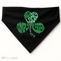 St Patrick's Clover Day Not Lucky Simply Blessed Romans 4:7-8 USA-Made Doggie Bandana thumb 0