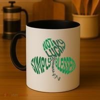 St Patrick's Clover Day Not Lucky Simply Blessed Romans 4:7-8 Coffee Mug thumb 4