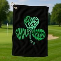 St Patrick's Clover Day Not Lucky Simply Blessed Romans 4:7-8 Golf Towel thumb 1