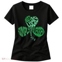 St Patrick's Clover Day Not Lucky Simply Blessed Romans 4:7-8 Women's T-Shirt thumb 0