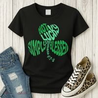 St Patrick's Clover Day Not Lucky Simply Blessed Romans 4:7-8 Women's T-Shirt thumb 3